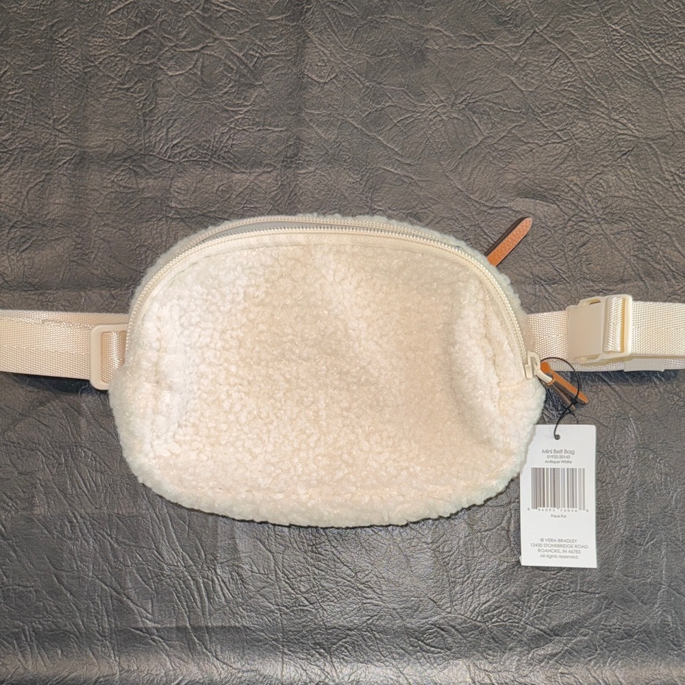 Vera Bradley Cream Sherpa Crossbody Bag, NEW